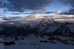 05A Panoramic View Of Garabashi Camp 3730m At Sunset With Mounts Kavkaza, Donguz-Orun, Cheget, Shdavleri On Mount Elbrus Climb.jpg